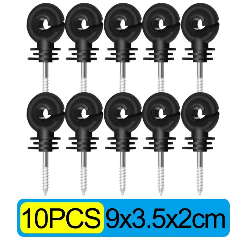 Electric Fence Insulators Self Tapping Wood Post Versatile Temperature Resistant Fence Post Insulator for Garden Farm