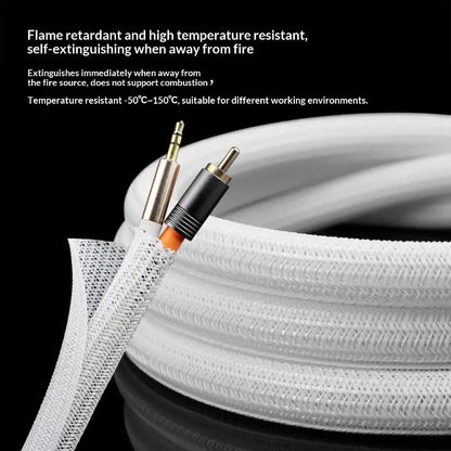 8-32mm Self-Closed Braided Cable Sleeve Wire Organizer High Protection