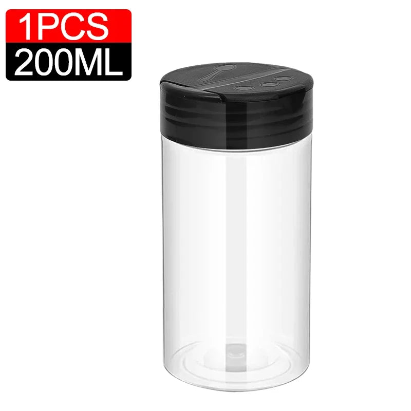 1/10Pcs Plastic Spice Jars with Shaker Lids Kitchen Empty Salt Pepper Condiment Powder Barbecue Seasoning Bottles Container