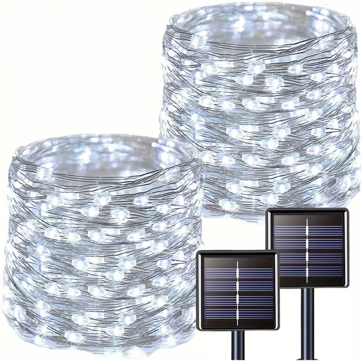 Outdoor LED Solar Fairy String Lights Waterproof Garden Decoration Garland 8Modes Copper Wire Light For Street Patio Christmas