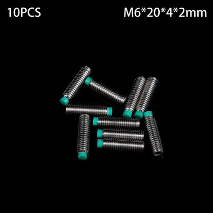 POM Head Stainless Steel M6 Buffer Screw 10PCS | Nylon Tip Wire Setting Machine Rice Screw