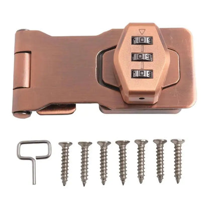3-Digit Combination Password Lock Security Door Bolt Cabinet Password Lock Drawer Lock Anti-theft Household Cabinet Hardware