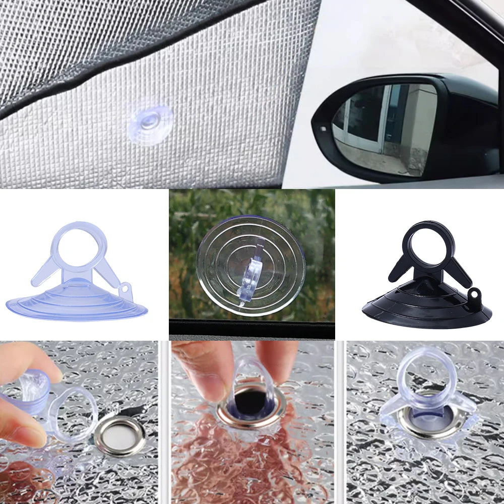30/10Pcs Car Sun Visor Suction Cups Dovetail Front Gear Sun Visor Suction Cups Transparent PVC Suction Cups Car Decoration
