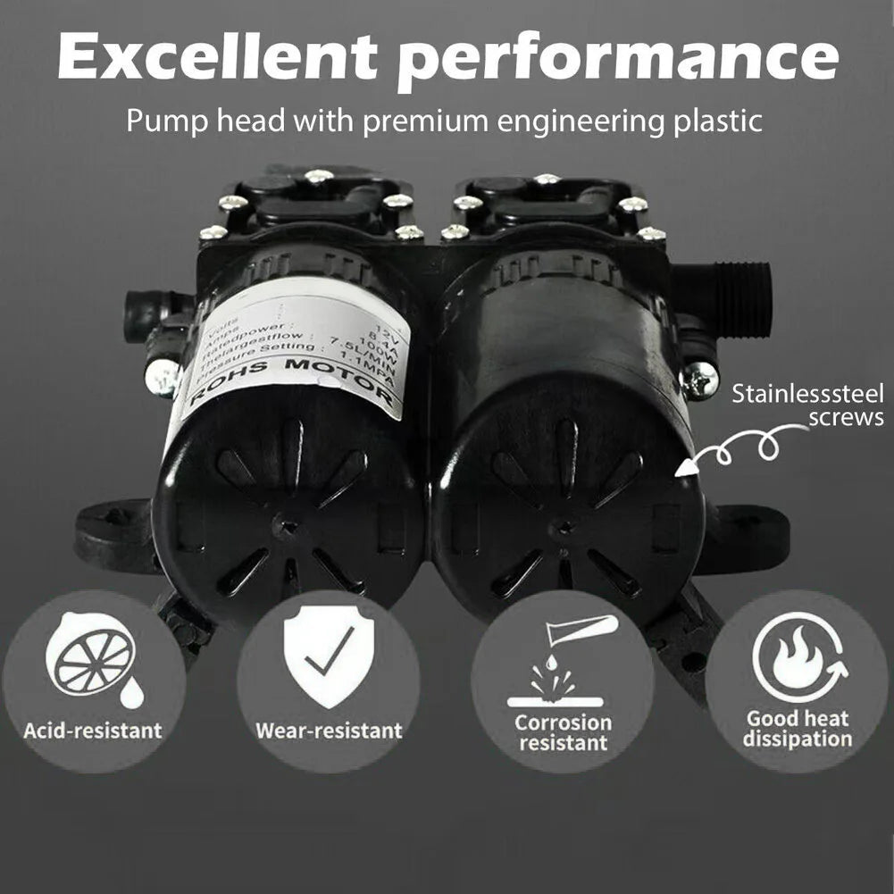 12V Electric Booster Pump — Self-Priming Water Pump for Garden Watering, Car Washer, Boat, Caravan &amp; Shower