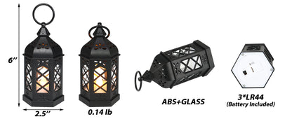 Led Electronic Candle Light Hexagonal Wind Light Portable Handheld Small Lantern Small Night Light Decorative Ornament