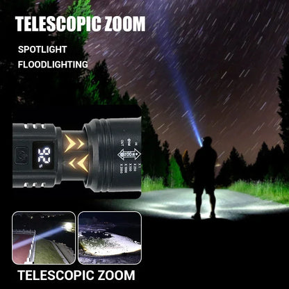 1600000LM Super Bright LED Flashlight – USB Rechargeable Long Range Tactical Torch Waterproof for Camping & Fishing