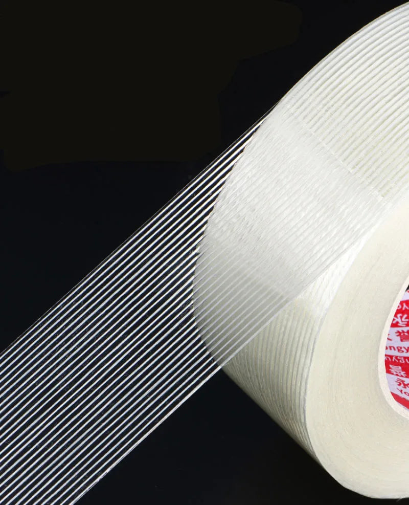 Striped Mesh Fiber Tape High Adhesion Packaging Tape 10mm–50mm for Battery Pack Fixation and Handling