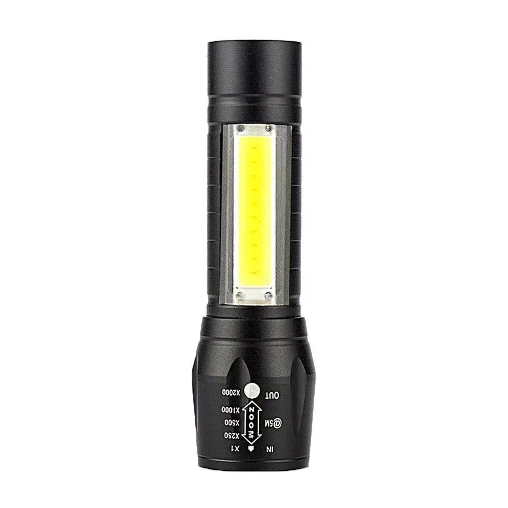 COB+XPE Mini LED Pocket Flashlight with Pen Clip Portable USB Rechargeable Torch Outdoor Zoomable Light Tactical Lantern Lamp