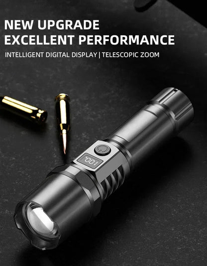 Super Bright LED Flashlight USB-C Rechargeable Tactical Torch