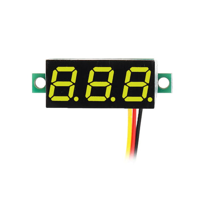 0.28" LED Digital Voltmeter 0¨C100V DC Panel Gauge with Red/Blue/Green/Yellow Display, Mini 3-Wire Voltage Meter for Car and DIY Projects