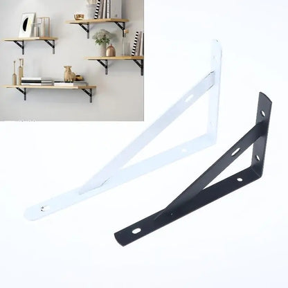 2Pcs Wall Mount Joint Angle Without Screws Tripod Brack Shelf Floating Shelf Heavy Duty Black/White Steel For Decorative