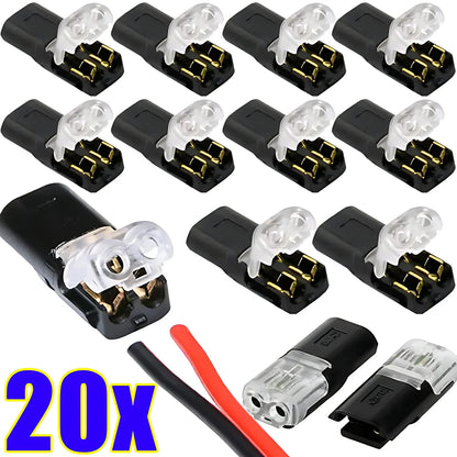 2 Pin Automotive Waterproof Connector Wire Terminal ABS 18-22AWG 300V 10A