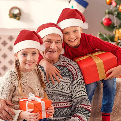 10/1PCS Christmas Hat for Adult Kids Thicken Warm Santa Claus Xmas Hats Cap Merry Christmas New Year Festival Party Decoration