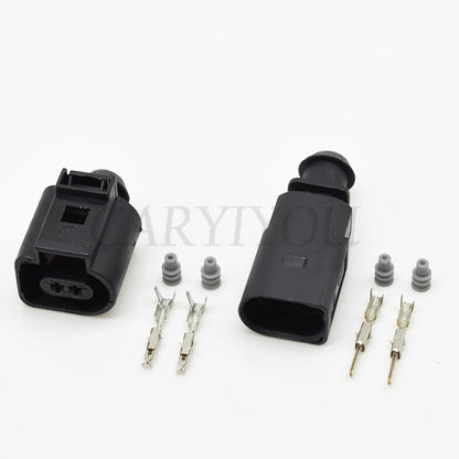 2 Pin Automotive Temperature Sensor Plug Deflation Valve Socket Waterproof Electrical Wire Connector Compatible with 1J0973802 1J0973702
