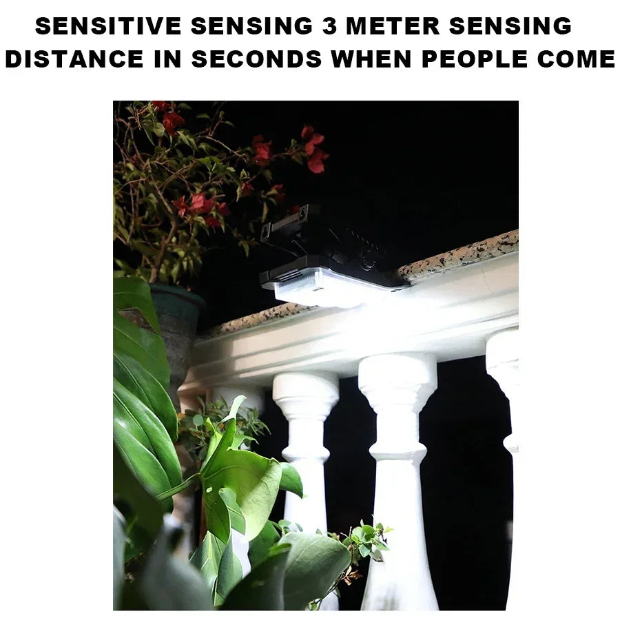 LED Solar Garden Lights Outdoor Solar Clip Light Rechargeable Motion Sensor Camping Lamp Fence Street Landscape Wall Decoration