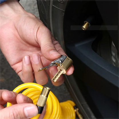 8mm Car Tire Valve Clip Solid Brass Nozzle Clamp Inflation Pump Adapter Air Chuck Inflator Quick Connector Tire Accessories 2pcs