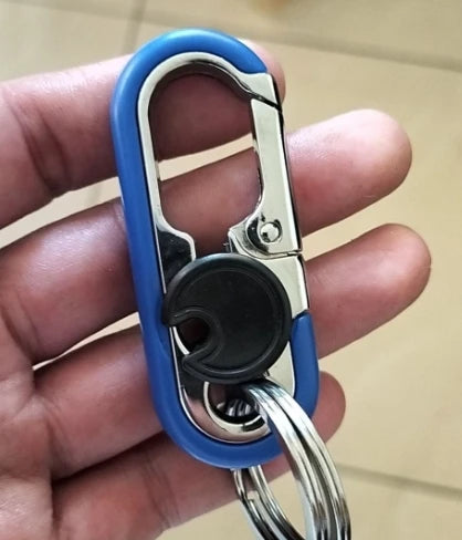 Men Stainless Steel Keychain Hook Carabiner Bottle Opener Double Ring
