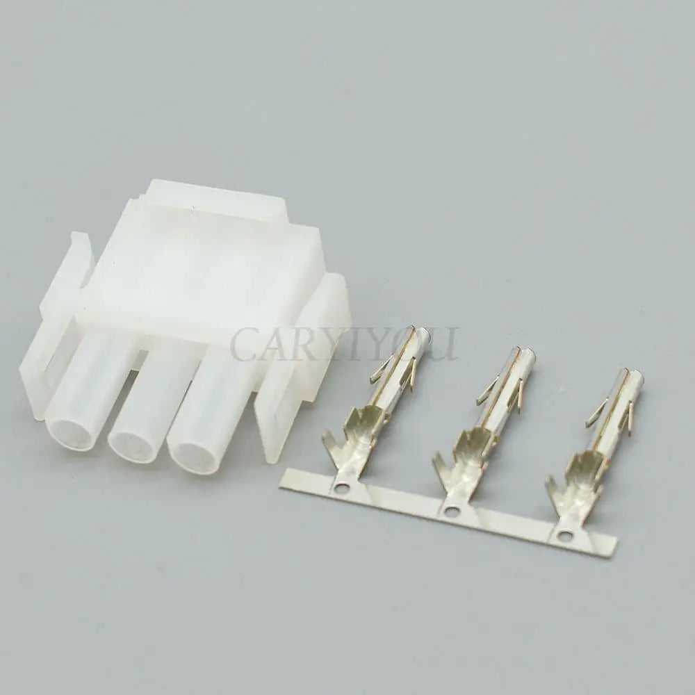 63080 6.35mm Pitch 3-Pin Male Female Connector Kit with Housing and Terminals Plug-in Board