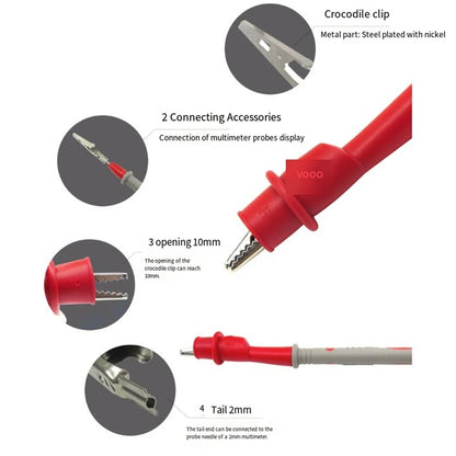 High Voltage Clips Test Leads Testing Equipment Versatile Connection Soldered Joints Ergonomic Grip For Multimeter Probes