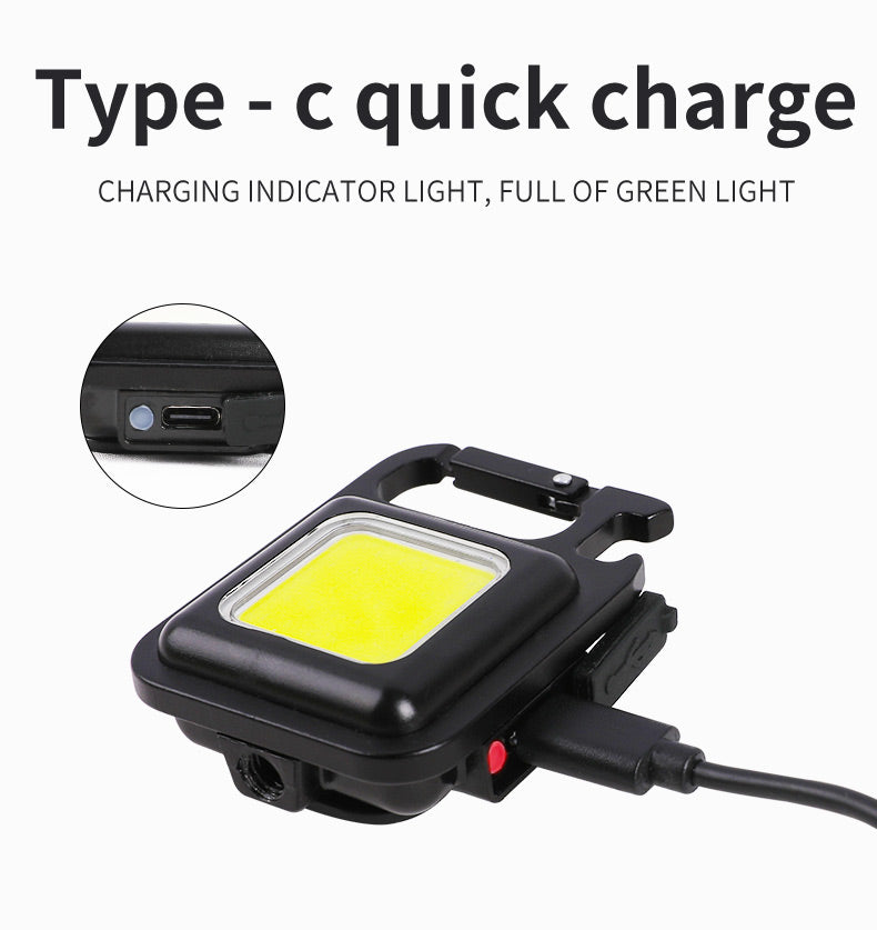 Mini Portable Led Flashlight USB Rechargeable Keychain Light Pocket Torch COB Work Lights Outdoor Camping Emergency Lamp Lantern