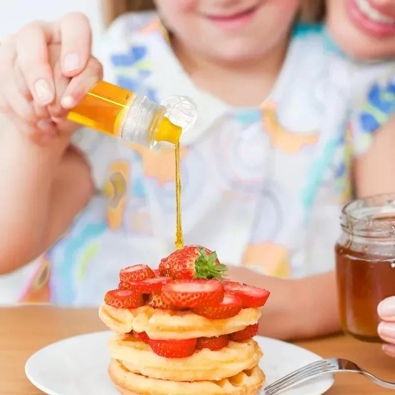 5/1pc Plastic Honey Squeeze Bottle Salad Dressing Dispensers Refillable Condiment Containers Flip Cap Syrup/Sauce/Oil Squeezable
