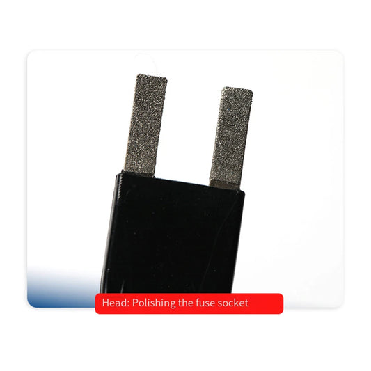 Diamond Coating Terminal Cleaner Kit On-vehicle Fuse Replacement Silver Fits Standard And Mini Fuses Textured Plastic Handles