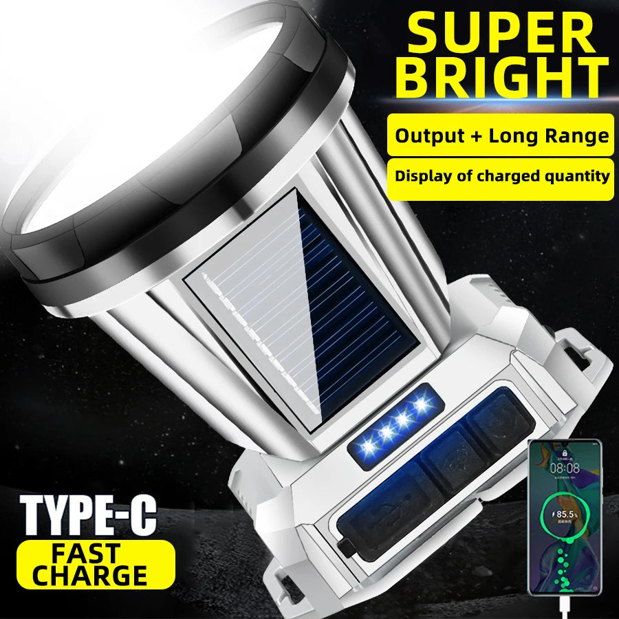 Solar LED Headlamp USB Rechargeable Super Bright Head Torch