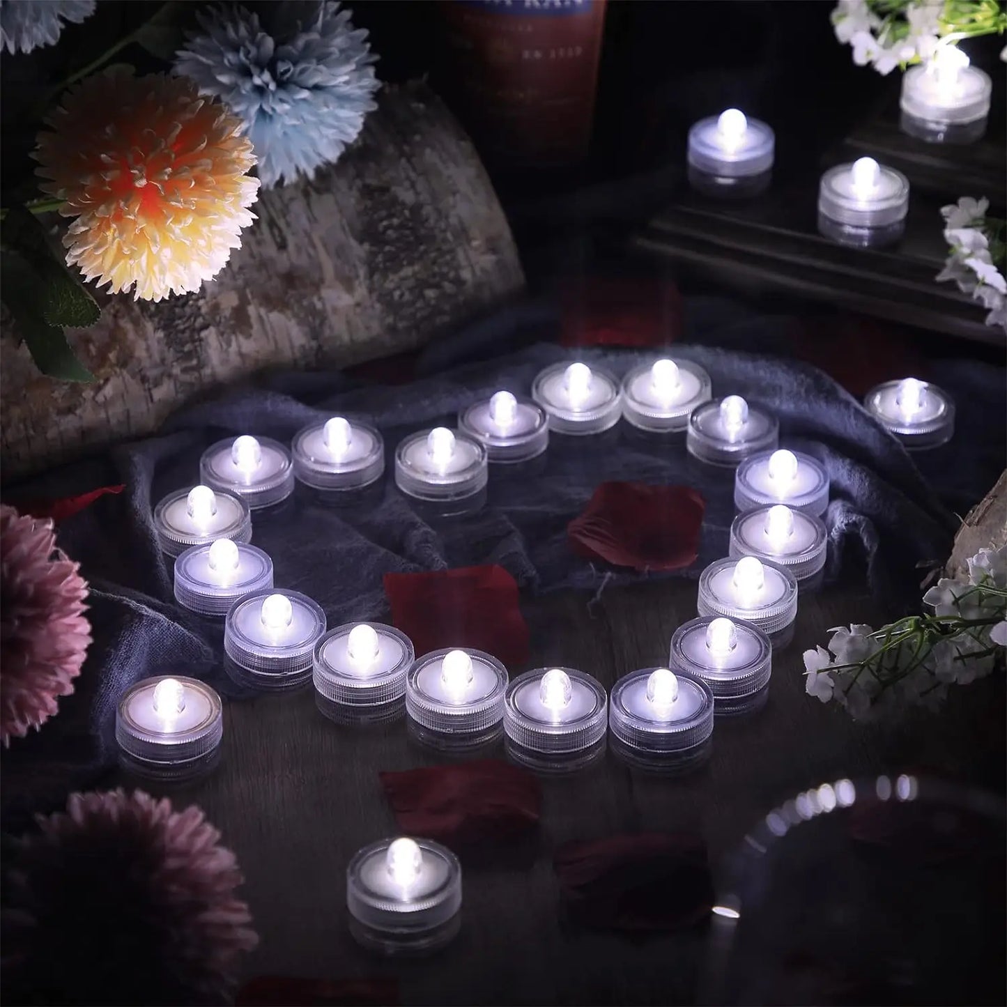 LED Flameless Waterproof Tea Lights Submersible Pool Candle Lights Decor