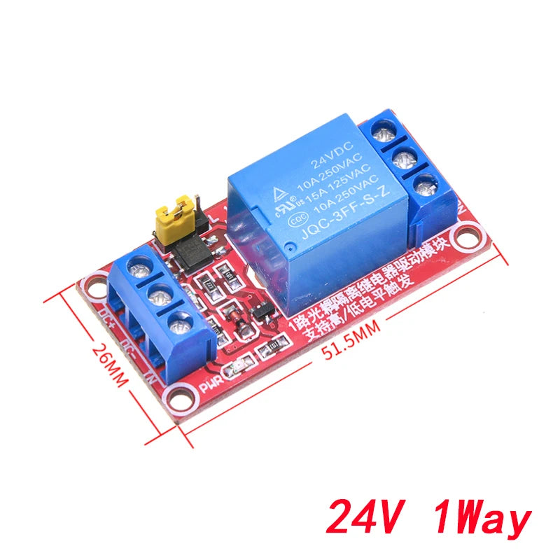5V 12V 24V Multi-Channel Relay Module Board with Optocoupler for Arduino High/Low Level Trigger