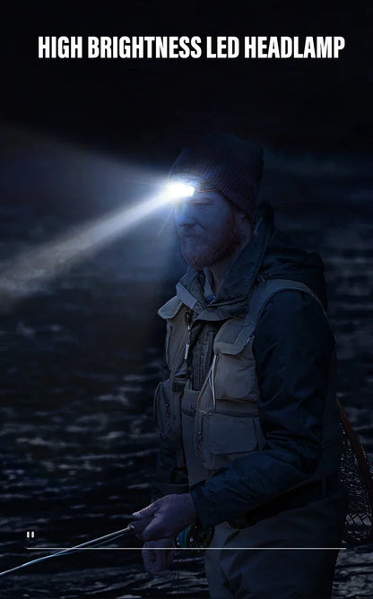 LED Induction Mini Strong Light Headlight Charging Work Light Waterproof Outdoor Multifunctional Camping Light Fishing Light