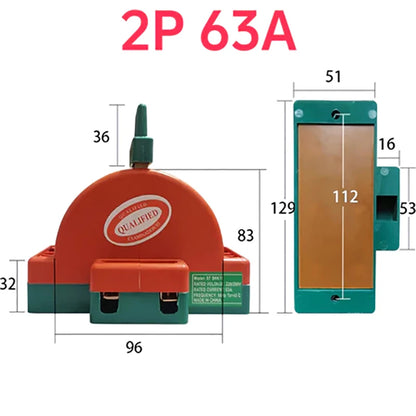 32A 63A 100A DPDT Cutter Safety Disconnect Switch  2 Pole Double Throw Knife Disconnect Switch Power Disconnect Switch