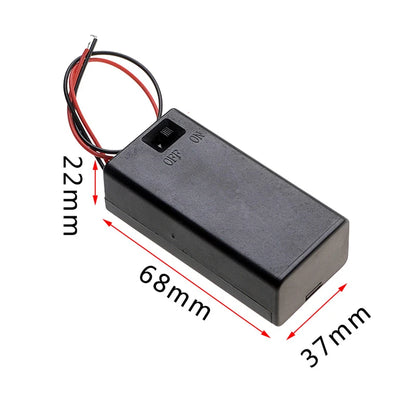 9V Battery Holder Box with Wire Lead and ON/OFF Switch Cover Case