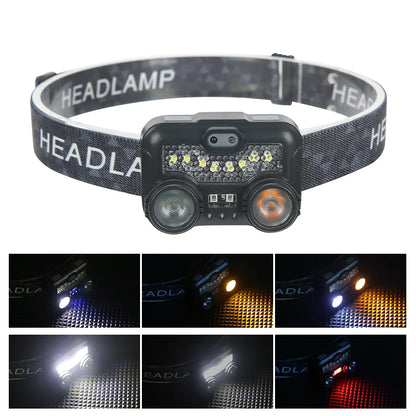 Portable Sensor HeadLamp USB Rechargeable Induction Headlight Front Light Torch for Camping Fishing Hiking Emergency Lantern