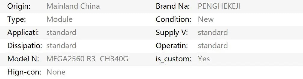 MEGA2560 R3 Development Board Improved Version with CH340G and USB Data Cable