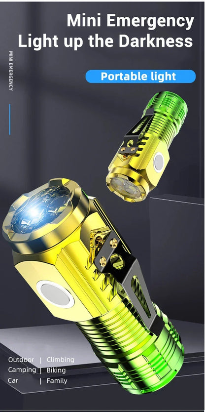 Rechargeable LED Pen Flashlight Mini Clip Waterproof Torch