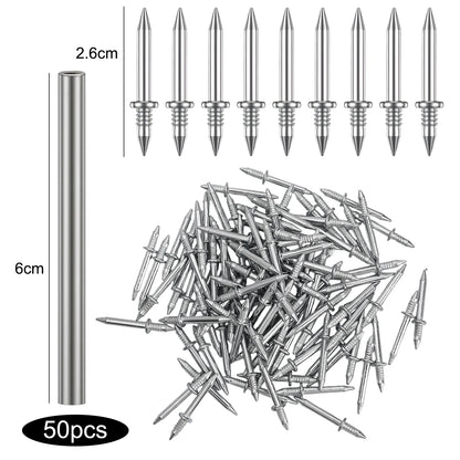 Double Head Seamless Nails — Skirting Board Thread Nail No-Trace Metal Rust-Proof Fixator for Wood 200pcs
