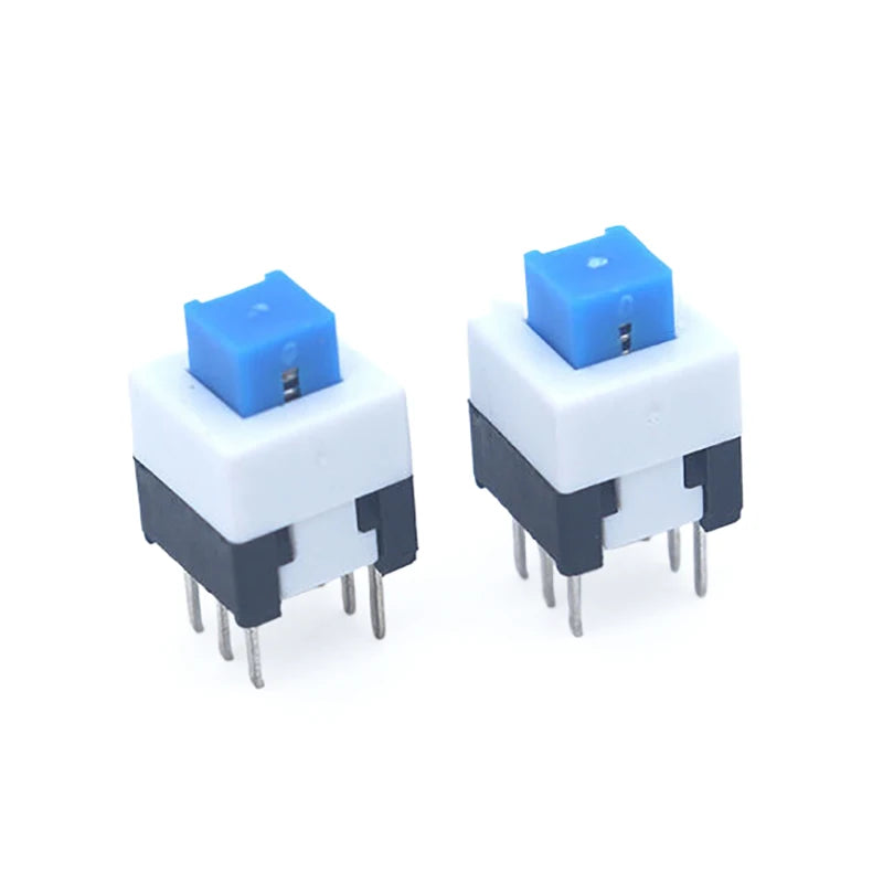 10Pcs/Lot 6 Pin DPDT Mini Push Button Flat Self-locking Switch G64 Multimeter Switch Micro Switch Kit Square 7x7x12mm
