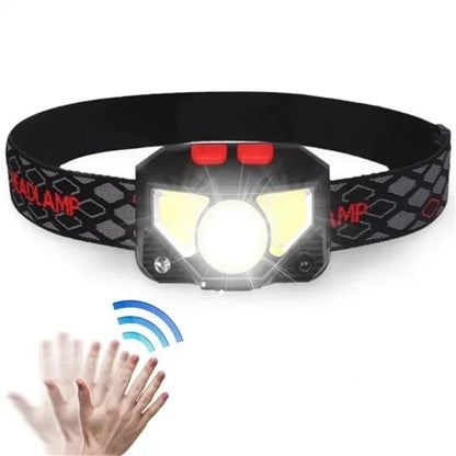 USB Rechargeable LED Sensor Headlamp Built-in Battery Head Flashlight Headlight Led Head Torch Camping Fishing Search Light