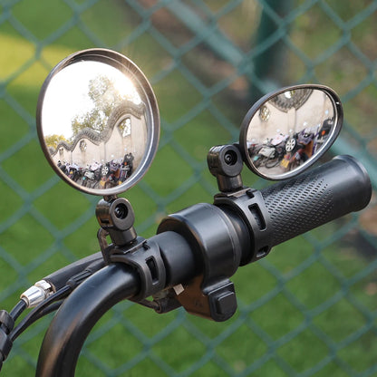 2/1pcs Bicycle Rearview Mirror Adjustable Rotate Auxiliary Handlebar Mount Wide-Angle Convex Cycling Rear View Mirrors Accesso