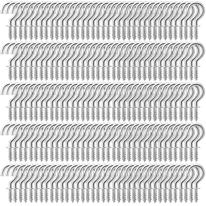 1000/50Pcs Mini Screw Hook Multifunctional Wall MountIron Screw-in Hanging Plants Holder Ceiling Hooks Cabinet Keys Cup Hanger