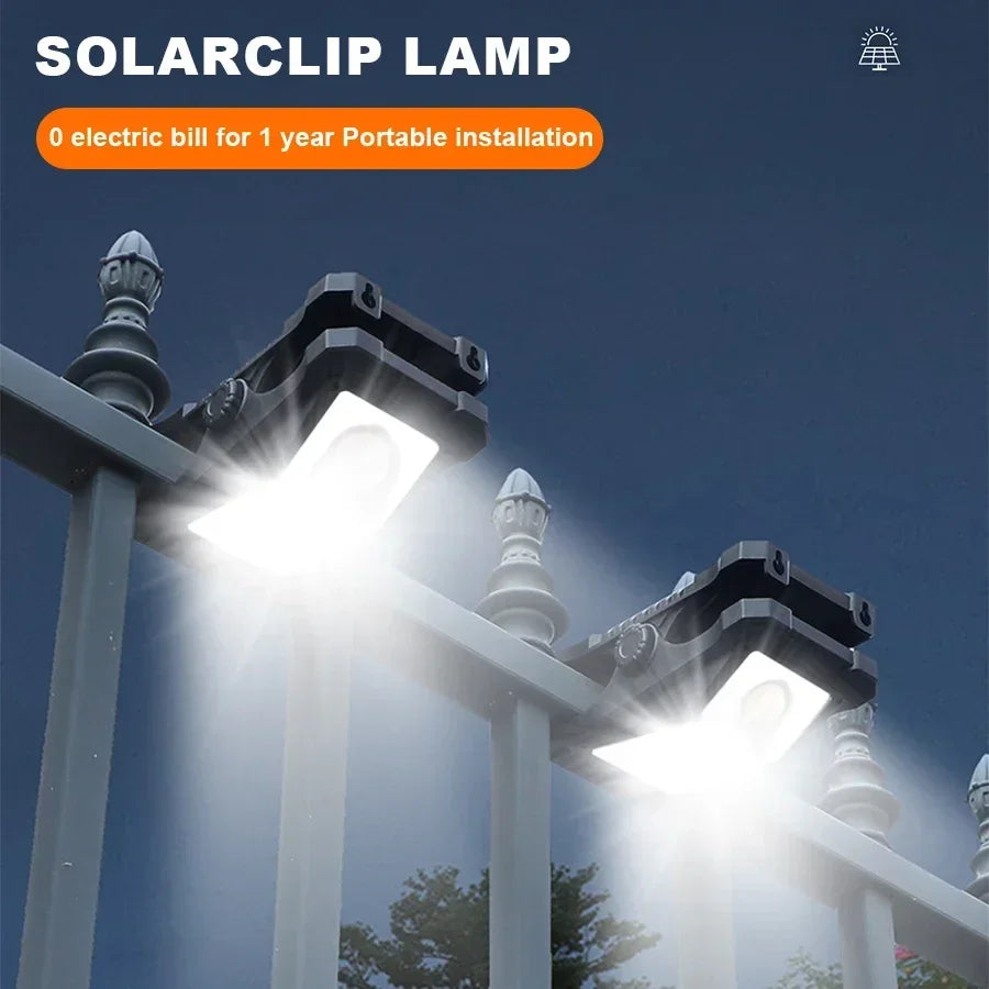 LED Solar Garden Lights Outdoor Solar Clip Light Rechargeable Motion Sensor Camping Lamp Fence Street Landscape Wall Decoration