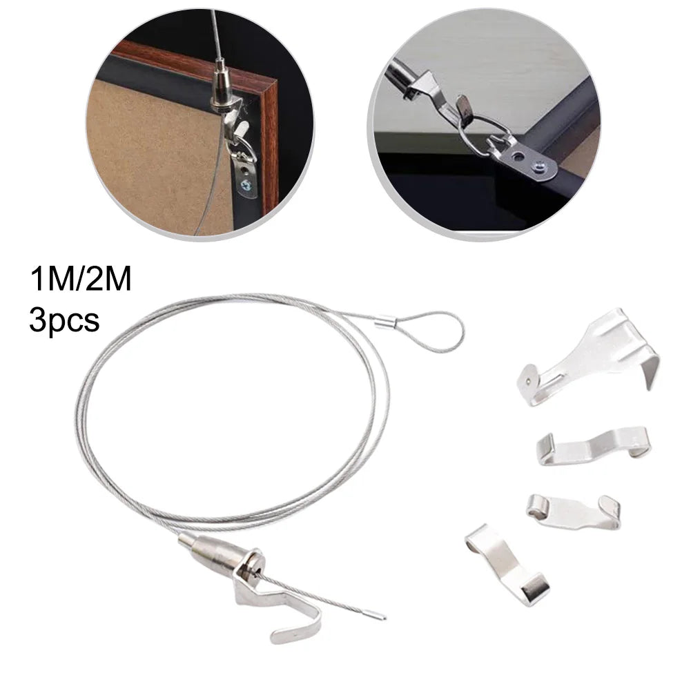 Stainless Steel Adjustable Picture Hanging Cable System Supporting Up to 66 lbs Perfect Solution for Home or Gallery Use