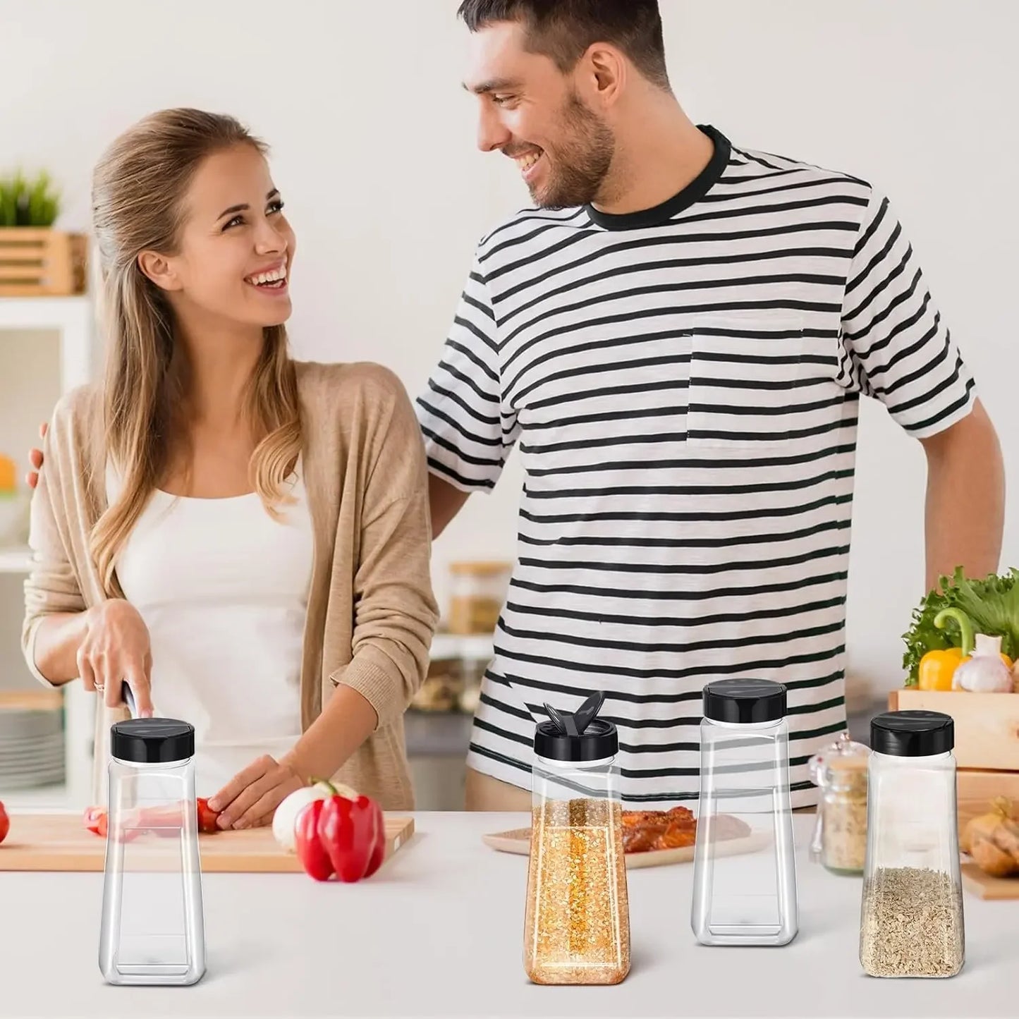 Portable Spices Seasoning Shaker Bottles Sugar Salt Pepper Jars BBQ condiment dispenser Empty Plastic Container Kitchen Gadgets