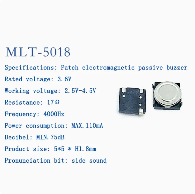 Active and Passive Electromagnetic Patch Buzzers MLT-4020 MLT-5018 MLT-5020 MLT-5030 5525 7525 8530 8540 9025 9032 9045 MLT9650