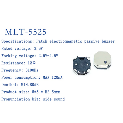 Active and Passive Electromagnetic Patch Buzzers MLT-4020 MLT-5018 MLT-5020 MLT-5030 5525 7525 8530 8540 9025 9032 9045 MLT9650