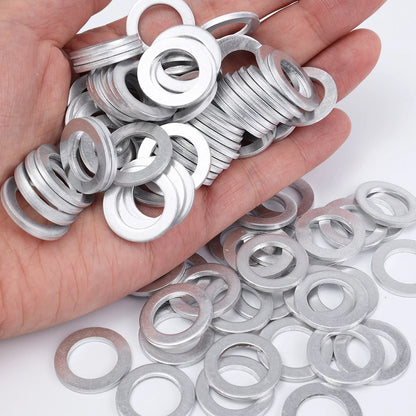 14mm Aluminum Oil Drain Plug Crush Washer Set — Universal Oil Change Gasket Kit