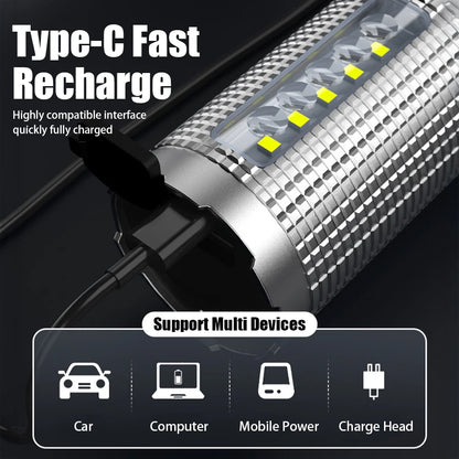 Super Powerful 19000000LM LED Flashlight Rechargeable Big Aperture Torch