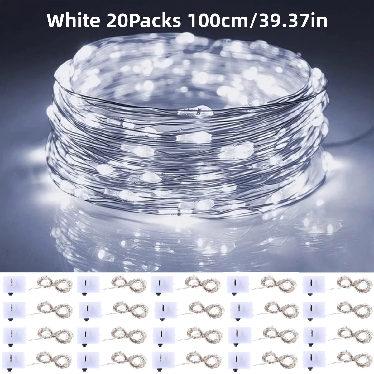 20Packs 1m LED String Lights Warm/Multicolor/Red/Green/Blue/Pink/Purple/White Christmas Atmosphere Firefly Lamp Starry Sky Light