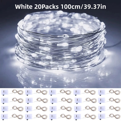 20Packs 1m LED String Lights Warm/Multicolor/Red/Green/Blue/Pink/Purple/White Christmas Atmosphere Firefly Lamp Starry Sky Light