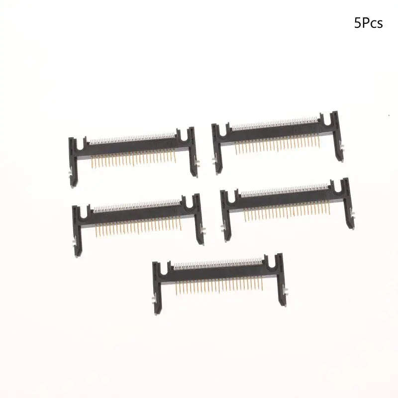 New 5Pcs 50Pin Arm Length 19.0 Patch Card Slot Connector On CF Card Holder Board Black/coffee